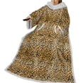 thumbnail image 1 of PAVILIA Sherpa Blanket with Sleeves, Foot Pocket for Women Men Adults, Thick Wearable Blanket Throw Wrap, Fleece Warm Snuggle Blanket Robe, Cozy Gift Ideas Wife Mom, Cheetah Print, 1 of 7