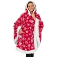 thumbnail image 1 of PAVILIA Sherpa Fleece Wearable Blanket for Adult Women, Cozy Plush Blanket Poncho Cape with Hood, Super Soft Shawl, Angel Wrap Throw for Office, Snowflake Red, 1 of 9