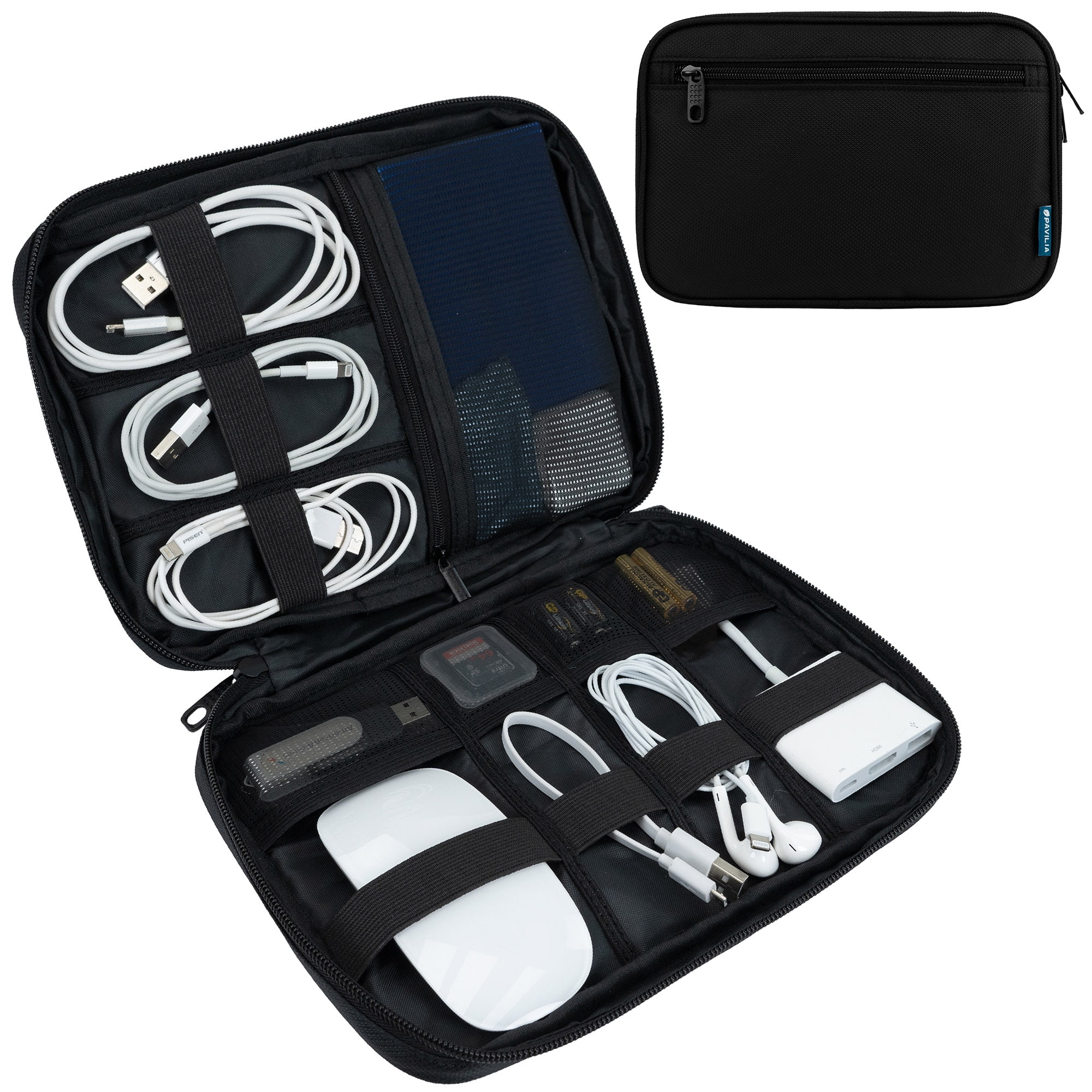 Cable File Bag with Detachable Dividers, DJ Gig Bag Cord Organizer