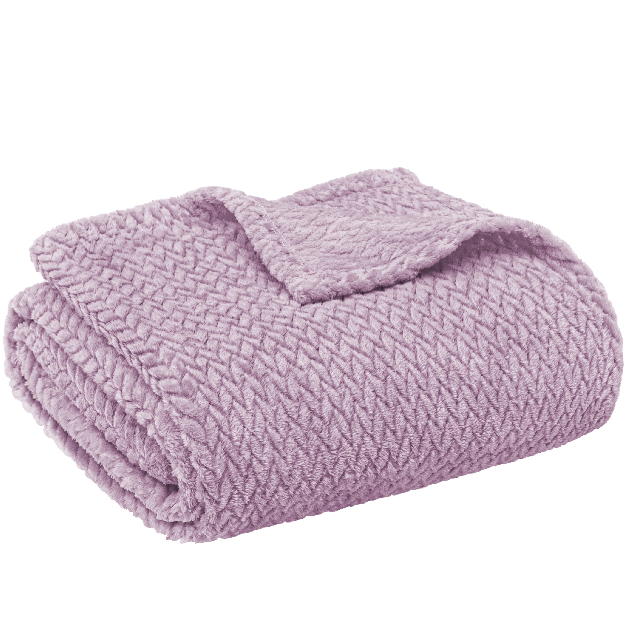 PAVILIA Soft Fleece Lavender Lilac Throw Blanket for Couch, Lightweight