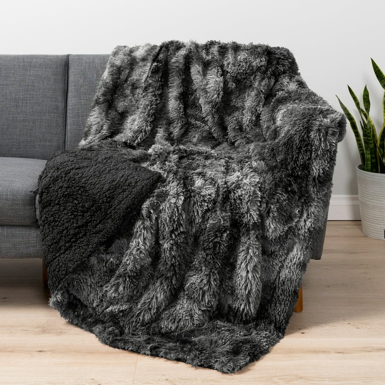 Sherpa Fleece Blanket - Faux Fur hotsell Faux Fleece - Black Blue Tie Dye Print