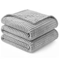 thumbnail image 1 of PAVILIA Soft Lightweight Twin Fleece Blanket for Couch Bed, Gray, 60x80, 1 of 6