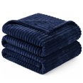 thumbnail image 1 of PAVILIA Soft Lightweight Twin Fleece Blanket for Couch Bed, Navy, 60x80, 1 of 8