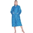 thumbnail image 1 of PAVILIA Super Soft Womens Robe Teal Blue, Fluffy Plush Fuzzy Cozy House Shower Bathrobe, Ribbed Striped Warm Fleece Long Robe for Women, Plus Size 2XL/3XL, 1 of 9