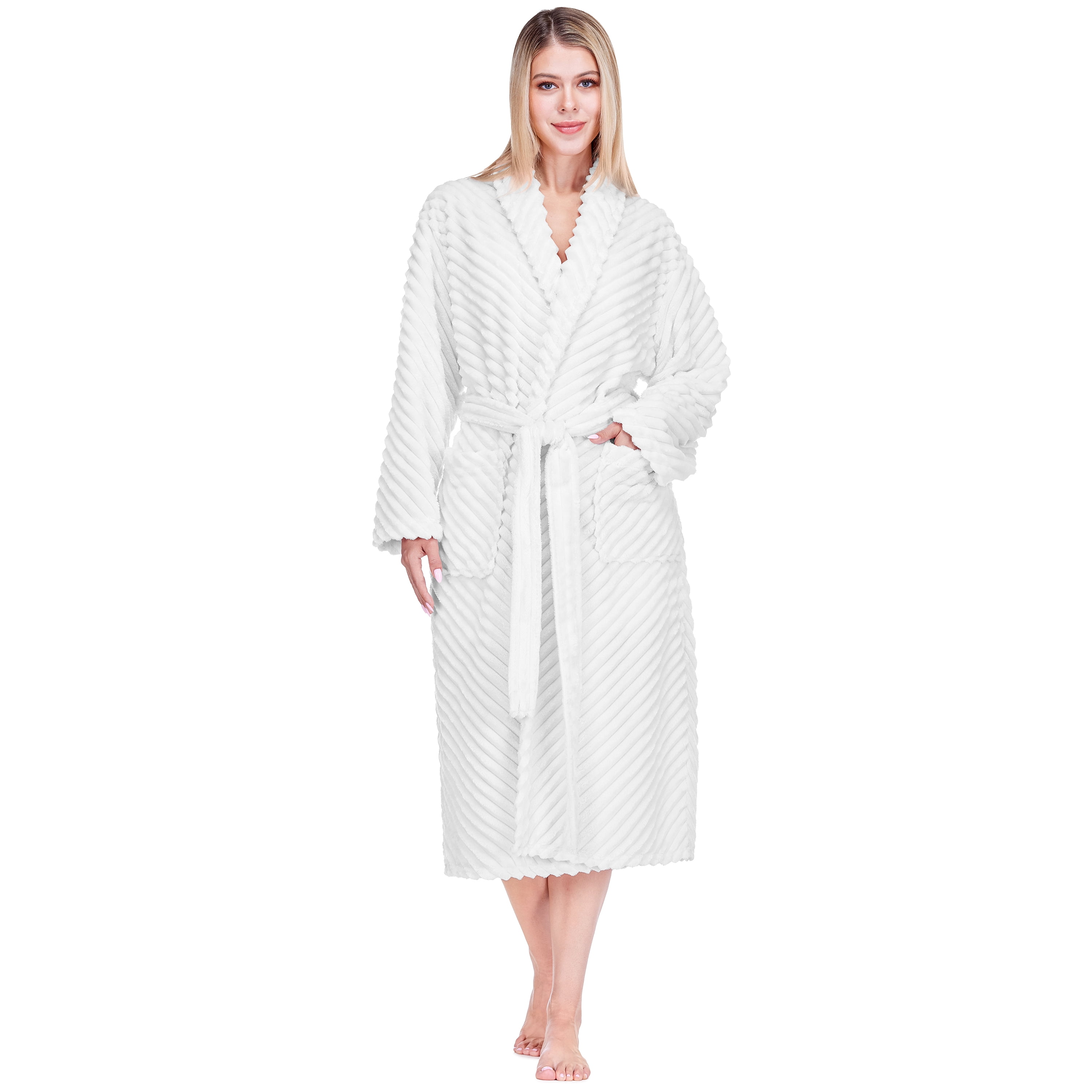 White Baby Robe PAVILIA Womens Plush Fleece Robe, S/M, White, Fluffy and Fuzzy ...
