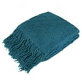 thumbnail image 1 of PAVILIA Teal Blue Knit Throw Blanket for Couch Bed, Soft Knitted Farmhouse Sofa Throw for Living Room, Lightweight Decorative Summer Throw Blanket for Chair, Outdoor Textured Boho Blanket, 50x60, 1 of 8