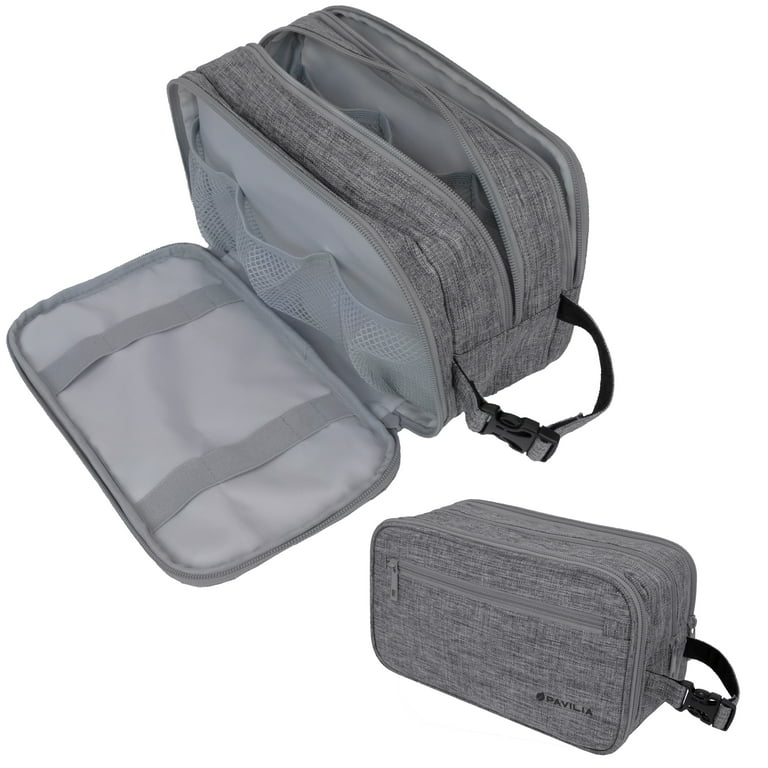 Gray WASH BAG - TRAVEL BAG - GROOMING BAG - COSMETIC BAG - CASE