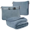 thumbnail image 1 of PAVILIA Travel Blanket Pillow, Soft Airplane Blanket 2-IN-1 Combo Set, Plane Blanket Compact Packable, Flight Essentials Car Pillow, Travelers Gift Accessories Luggage Backpack Strap, 60x43 Slate Blue, 1 of 8