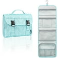thumbnail image 1 of PAVILIA Travel Hanging Toiletry Bag for Women Men, Large Capacity Makeup Bag Kit, Waterproof Cosmetic Storage Organizer Case for Bathroom Shower, Teal Chevron, 1 of 8