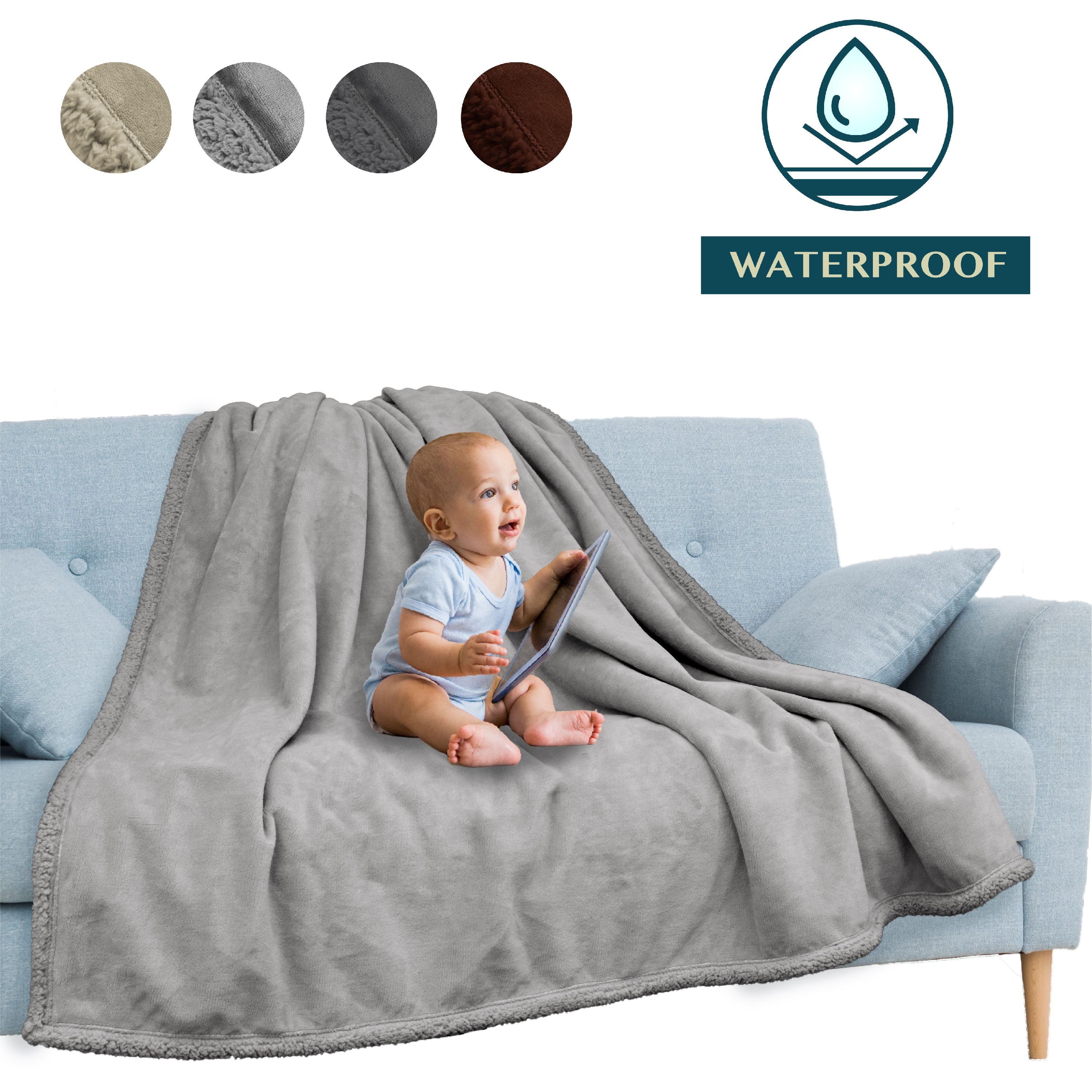 PAVILIA WATERPROOF Blanket For Couch Sofa Waterproof Dog Blanket for Large Dog Puppy Cat Pet Blanket Protector Plush Soft Warm Fuzzy Sherpa