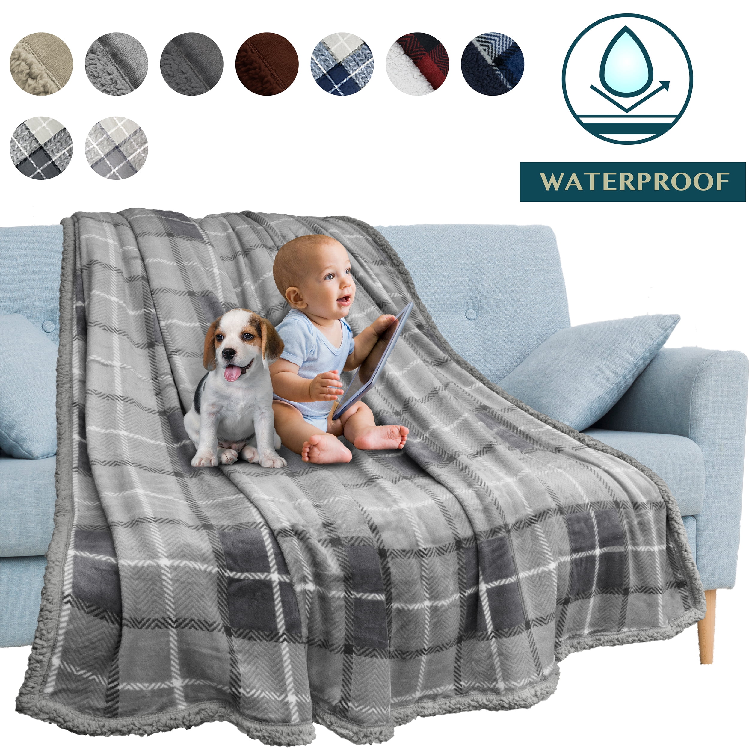 Waterproof throw top for sofa
