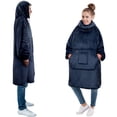 thumbnail image 1 of PAVILIA Wearable Blanket Hoodie for Women Men, Oversized Hoodie Sweatshirt Blanket, Hooded Sweater Blanket Neck Warmer, Fleece Soft Hug Sleep Pod Adult, Cozy Warm Plush Gift Ideas Mom Wife, Navy Blue, 1 of 7