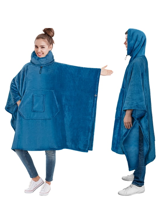 Wearable Blanket Poncho for Women Men