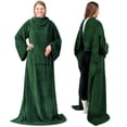 thumbnail image 1 of PAVILIA Wearable Blanket with Sleeves for Adult Women Men, Cozy Fleece Warm Wrap Throw Blanket with Arms, Pocket, Gifts for Christmas, Wife, Emerald Green, 1 of 8