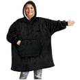 thumbnail image 1 of PAVILIA Wearable Blanket Sweatshirt for Kids Boy Girl Black, Warm Cozy Giant Blanket Hoodie, Fleece Sherpa Oversized Blanket Sweatshirt with Sleeves, Big Pocket, Christmas Gift, 1 of 7