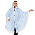 thumbnail image 1 of PAVILIA Wearable Blanket for Adult Women, Cozy Plush Fleece Blanket Poncho Cape with Hood, Super Soft Shawl, Angel Wrap Throw for Office, Light Blue, 1 of 10
