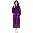 thumbnail image 1 of PAVILIA Women Hooded Plush Soft Robe | Fluffy Warm Fleece Sherpa Shaggy Bathrobe (2XL/3XL, Purple), 1 of 7