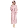 PAVILIA Women's Light Weight Hooded Plush Soft Robe Warm Fleece