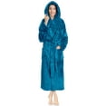 thumbnail image 1 of PAVILIA Women Hooded Plush Soft Robe | Fluffy Warm Fleece Sherpa Shaggy Bathrobe (S/M, Turquoise Blue), 1 of 7
