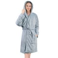 thumbnail image 1 of PAVILIA Women Hooded Short Robe | Lightweight Fleece Soft Warm Bathrobe for Sleepwear Shower Spa | Cute Knee Length Summer Robe for Female Ladies Girls, 1 of 9