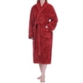 thumbnail image 1 of PAVILIA Plush Robe for Women, Soft Fleece Long Spa Robe, Ladies Bathrobe with Pockets, Warm Fuzzy Housecoat, Wine Red, L/XL, 1 of 8