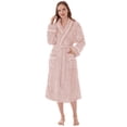 thumbnail image 1 of PAVILIA Plush Robe for Women, Soft Fleece Long Spa Robe, Ladies Bathrobe with Pockets, Warm Fuzzy Housecoat, Tan Taupe, L/XL, 1 of 8