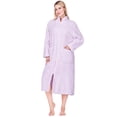 thumbnail image 1 of PAVILIA Womens Zip Up Robe, Sherpa Fleece Housecoat with Pockets, Fuzzy Warm Zipper House Coat for Women Elderly, Plush Soft Long Bathrobe Loungewear, Lavender Purple (Small/Medium), 1 of 10