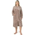 thumbnail image 1 of PAVILIA Womens Housecoat Zip Robe, Sherpa Zip Up Front Robe Bathrobe, Fuzzy Warm Zipper House Coat Lounger for Women Ladies Elderly with Pockets, Fluffy Fleece Long - Beige Taupe (Large/X-Large), 1 of 10