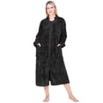 thumbnail image 1 of PAVILIA Womens Zip Up Robe, Sherpa Fleece Housecoat with Pockets, Fuzzy Warm Zipper House Coat for Women Elderly, Plush Soft Long Bathrobe Loungewear, Black (Large/X-Large), 1 of 10
