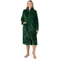 thumbnail image 1 of PAVILIA Womens Housecoat Zip Robe, Sherpa Zip Up Front Robe Bathrobe, Fuzzy Warm Zipper House Coat Lounger for Women Ladies Elderly with Pockets, Fluffy Fleece Long - Emerald Green (Large/X-Large), 1 of 10