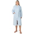 thumbnail image 1 of PAVILIA Womens Housecoat Zip Robe, Sherpa Zip Up Front Robe Bathrobe, Fuzzy Warm Zipper House Coat Lounger for Women Ladies Elderly with Pockets, Fluffy Fleece Long - Light Blue (Small/Medium), 1 of 10