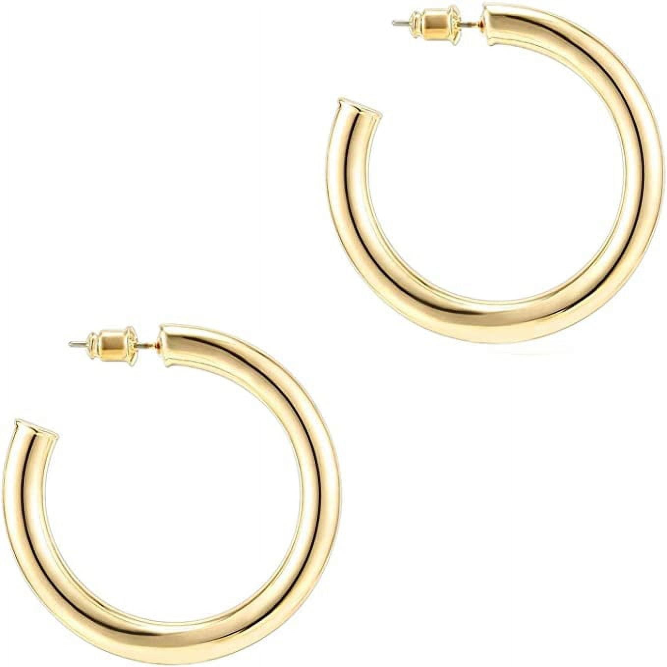 Pavoi 14k gold colored lightweight chunky open hoops deals