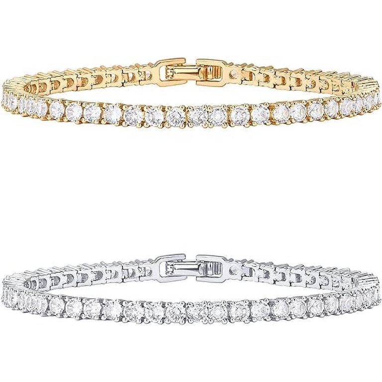 PAVOI 14K Gold Plated 3mm CZ Classic Tennis Bracelet  display picture 1