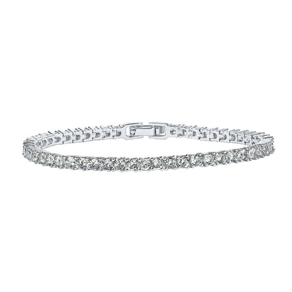 PAVOI 14K Gold Plated Cubic Zirconia Classic Tennis Bracelet | White Gold Bracelets for Women | 6.5 inches