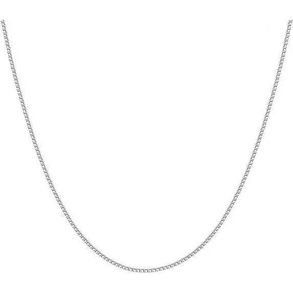 PAVOI 14K Gold Plated Curb Paperclip Box Sphere Bead Snake and Figaro Chain Adjustable Necklace (Box, White Gold Plated)