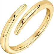 PAVOI 14K Gold Plated Open Twist Eternity Band Yellow Gold for Women Size 9