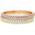 thumbnail image 1 of PAVOI 14K Gold Plated Sterling Silver CZ Simulated Diamond Stackable Ring Eternity Bands for Women (Plated Set, 8), 1 of 6