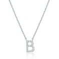 thumbnail image 1 of PAVOI 14K White Gold Plated Cubic Zirconia Initial Necklace | Letter Necklaces for Women | B Initial, 1 of 5
