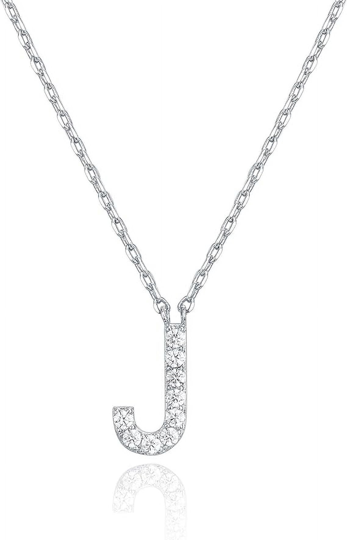 Pavoi 14k white gold plated cubic zirconia initial necklace
