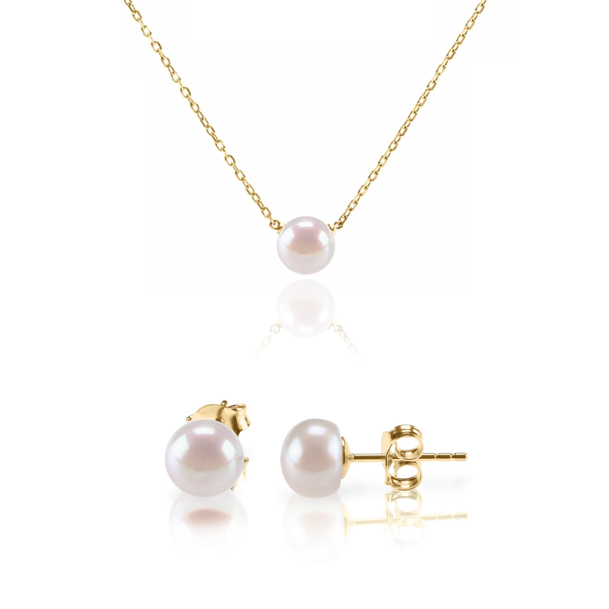 PAVOI 14K Yellow Gold Flash Plated Freshwater Pearl Earrings