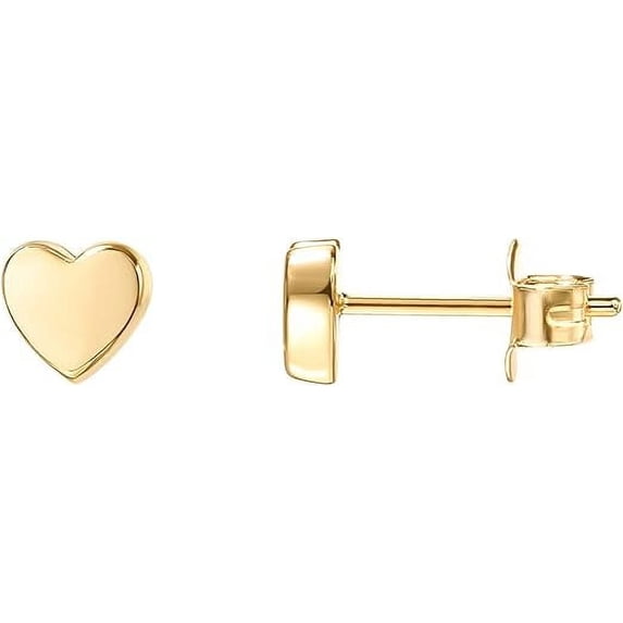 PAVOI 14K Yellow Gold Plated 925 Sterling Silver Earrings | Tiny Heart Stud Earrings | Gold Stud Earrings for Women