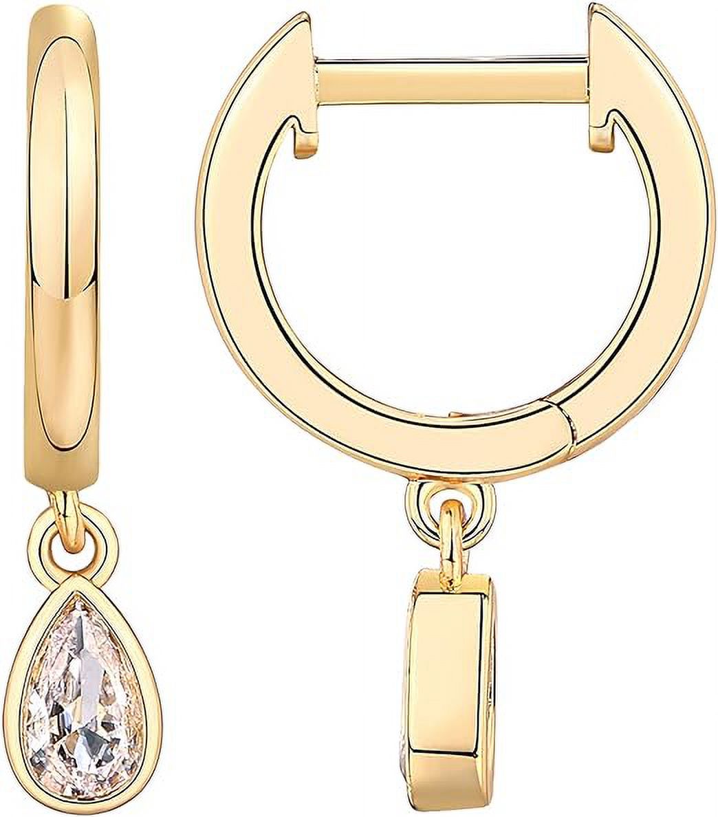 PAVOI Orecchini A Cerchio In Argento 925 Placcato Oro 14K, Con Cubic Zirconia, Diametri 15/30 Mm, Ipoallergenici, Per Donna