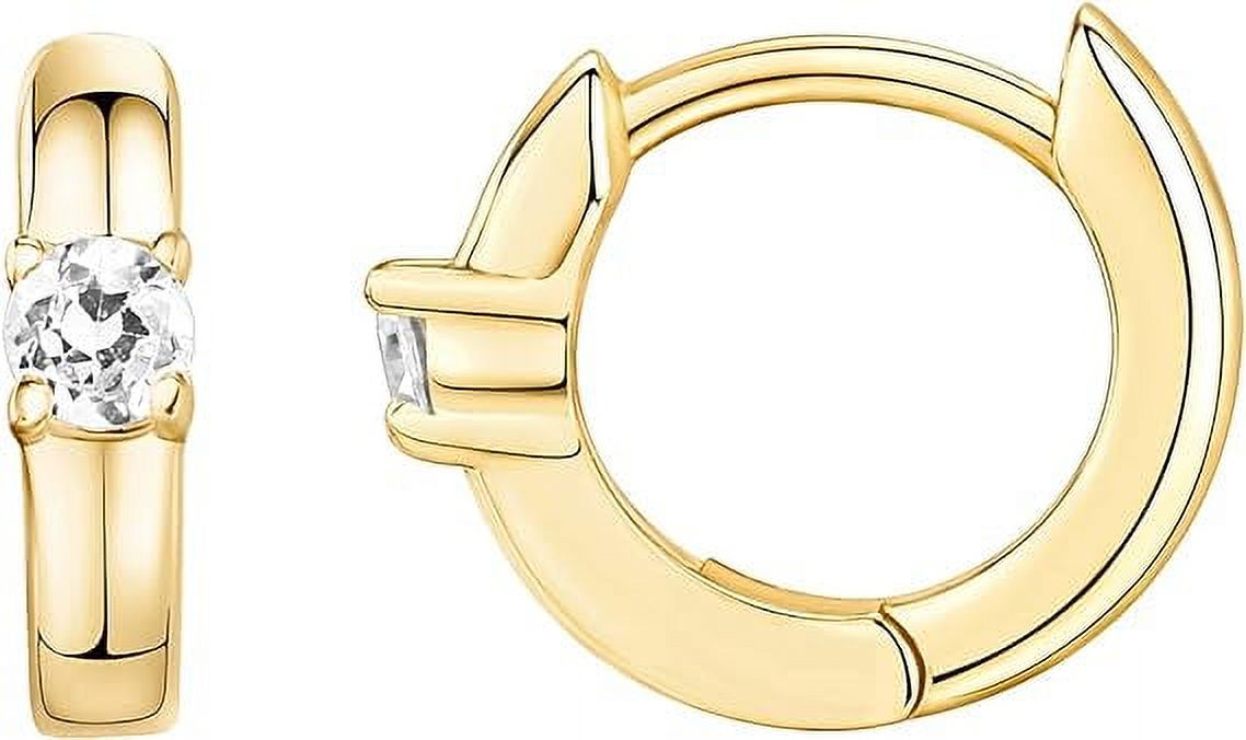 PAVOI Orecchini A Cerchio Oro 14K: Placcato Su Argento 925, Con Zirconia Cubica 2mm - Ipoallergenici E Sostenibili (20mm)
