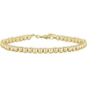 PAVOI 14K Yellow Gold Plated Beaded Bracelet | Womens Ball Bracelet | Plated Gold Bracelets for Women