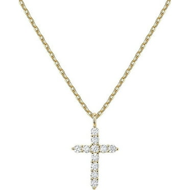 PAVOI 14K Yellow Gold Plated Cross Necklace for Women | Cross Pendant | Gold Necklaces for Women