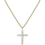PAVOI 14K Yellow Gold Plated Cross Necklace for Women | Cross Pendant | Gold Necklaces for Women