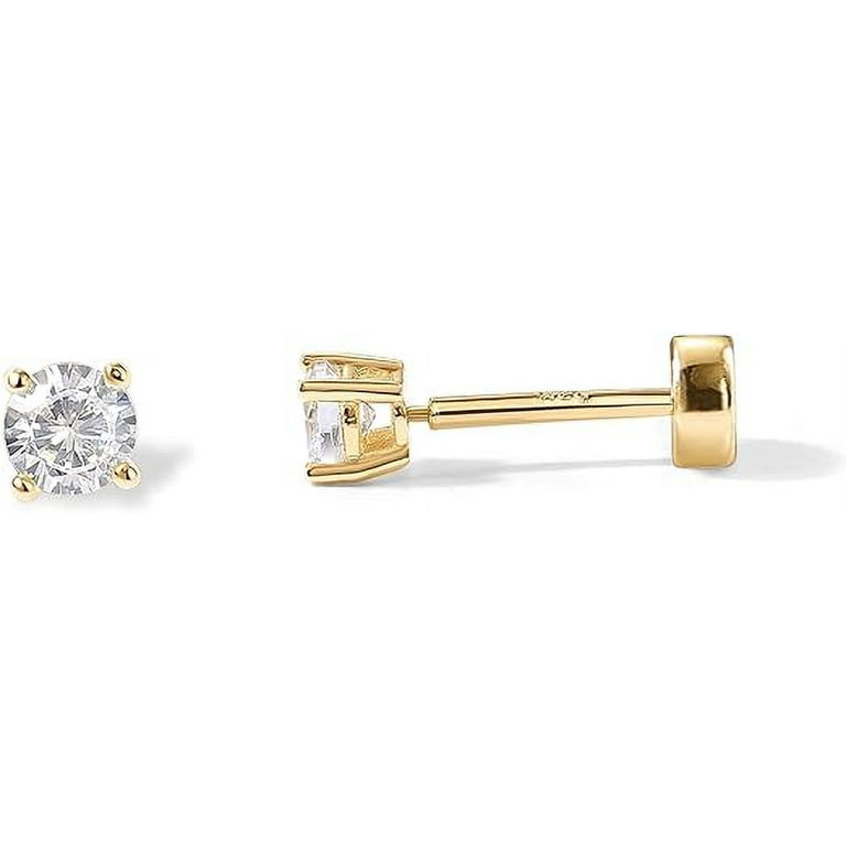 Yellow Cubic Zirconia Stud Post Earrings Gold-plated Sterling Silver Yellow Cubic Zirconia Stud Post Earrings Gold-plated Sterling Silver