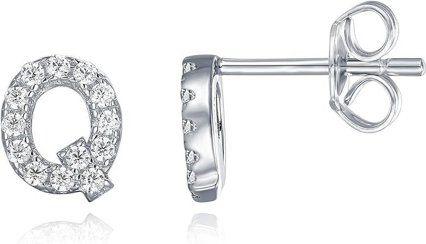 Buy Minimalist Cz Initial Letter Stud Earrings Online in India