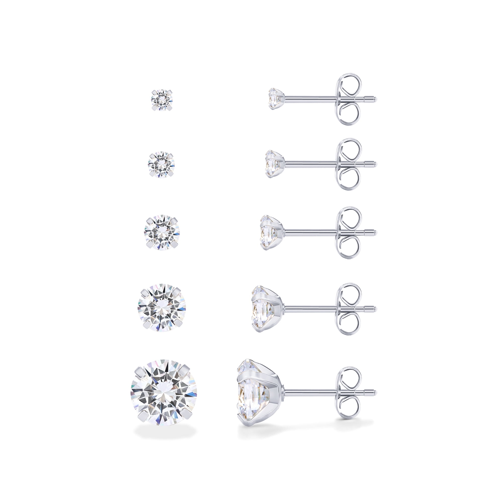 Rhodium Plated Feather Stud Earrings main image 1
