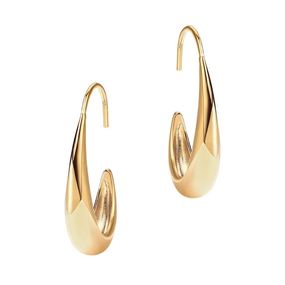 PAVOI Women's Oval Drop Earrings, 14K Yellow Gold Flash Plated 925 Sterling Silver Posts